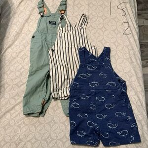 Bundle: 3 overalls toddler size 18-24 months